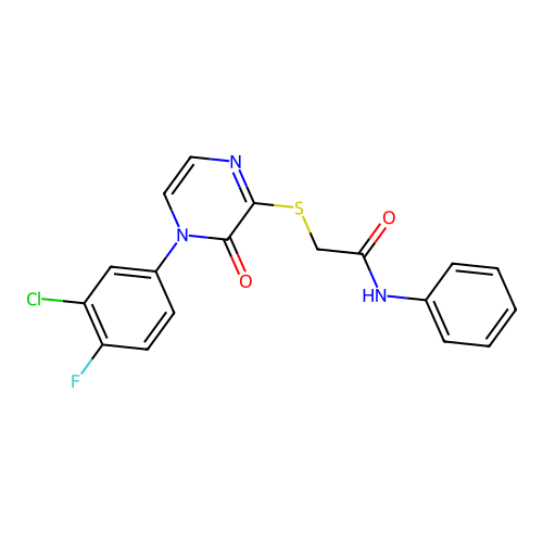 2-[4-(3-chloro-4-fluorophenyl)-3-oxopyrazin-2-yl]sulfanyl-N-phenylacetamide structure
