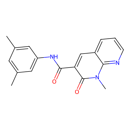 N-(3,5-dimethylphenyl)-1-methyl-2-oxo-1,2-dihydro-1,8-naphthyridine-3-carboxamide structure