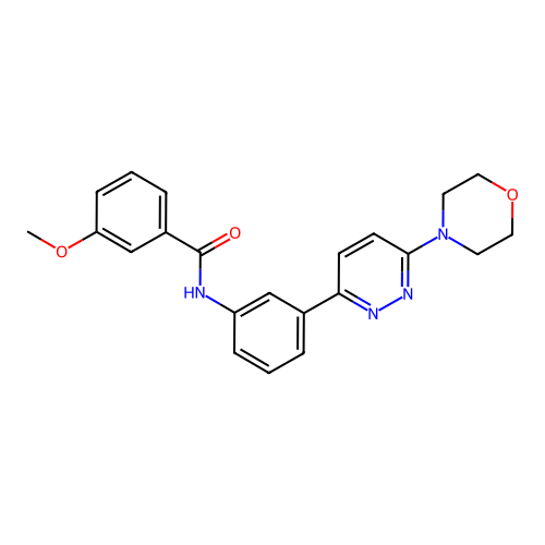 3-methoxy-N-[3-(6-morpholin-4-ylpyridazin-3-yl)phenyl]benzamide structure