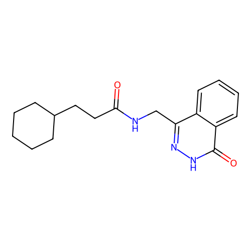 3-cyclohexyl-N-[(4-oxo-3H-phthalazin-1-yl)methyl]propanamide structure
