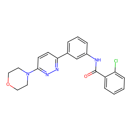 2-chloro-N-[3-(6-morpholin-4-ylpyridazin-3-yl)phenyl]benzamide structure