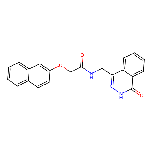 2-(naphthalen-2-yloxy)-N-((4-oxo-3,4-dihydrophthalazin-1-yl)methyl)acetamide structure