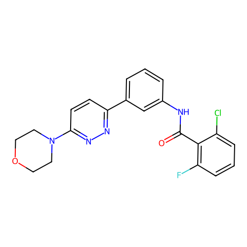 2-chloro-6-fluoro-N-(3-(6-morpholinopyridazin-3-yl)phenyl)benzamide structure