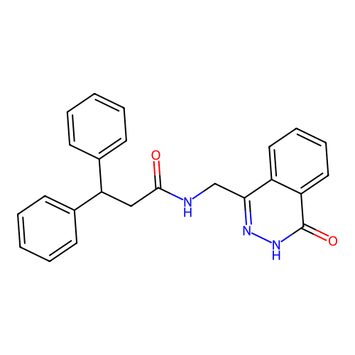 N-[(4-oxo-3H-phthalazin-1-yl)methyl]-3,3-diphenylpropanamide structure