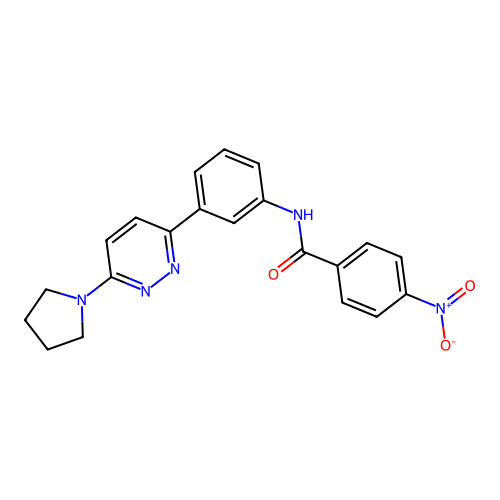4-nitro-N-(3-(6-(pyrrolidin-1-yl)pyridazin-3-yl)phenyl)benzamide structure