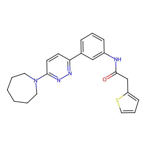 N-(3-(6-(azepan-1-yl)pyridazin-3-yl)phenyl)-2-(thiophen-2-yl)acetamide structure
