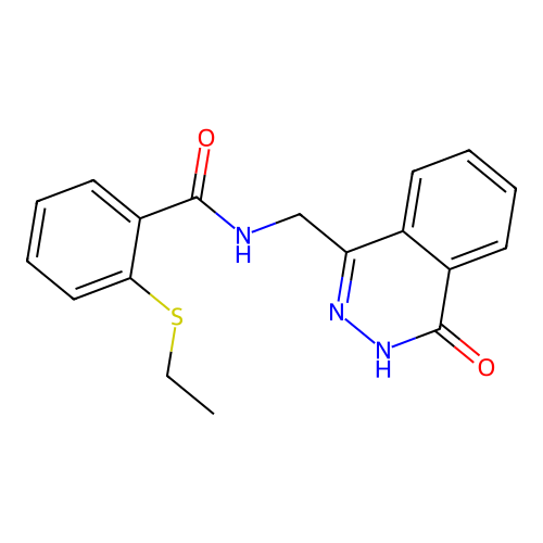 2-(ethylthio)-N-((4-oxo-3,4-dihydrophthalazin-1-yl)methyl)benzamide structure