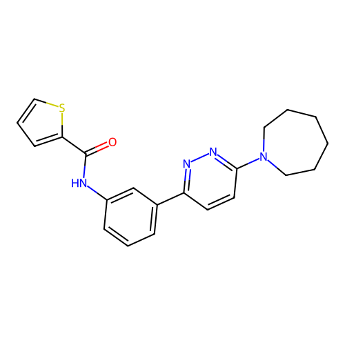 N-(3-(6-(azepan-1-yl)pyridazin-3-yl)phenyl)thiophene-2-carboxamide structure