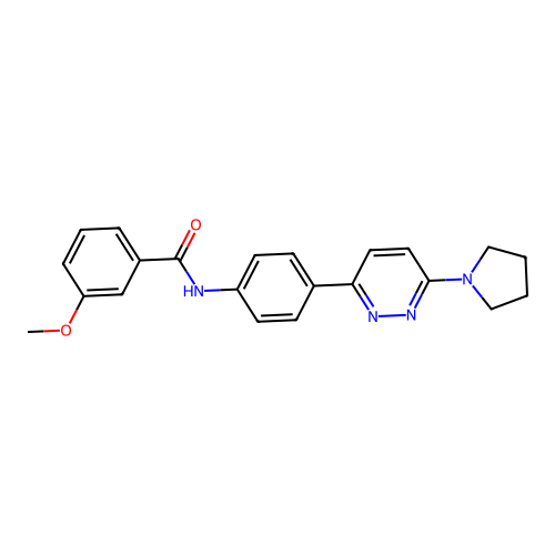 3-methoxy-N-(4-(6-(pyrrolidin-1-yl)pyridazin-3-yl)phenyl)benzamide structure