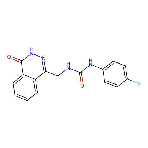 1-(4-fluorophenyl)-3-[(4-oxo-3H-phthalazin-1-yl)methyl]urea structure