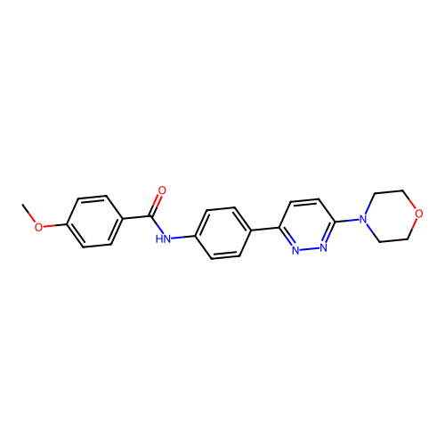 4-methoxy-N-(4-(6-morpholinopyridazin-3-yl)phenyl)benzamide structure
