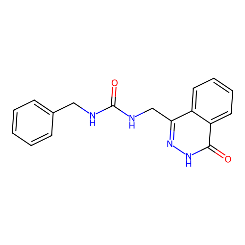 1-benzyl-3-[(4-oxo-3H-phthalazin-1-yl)methyl]urea structure