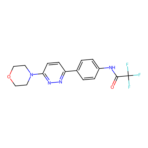 2,2,2-trifluoro-N-(4-(6-morpholinopyridazin-3-yl)phenyl)acetamide structure