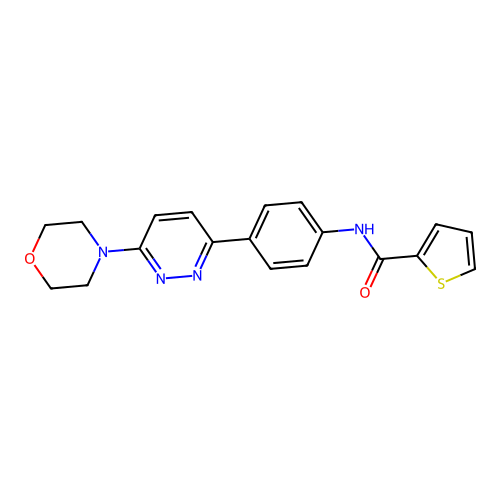 N-(4-(6-morpholinopyridazin-3-yl)phenyl)thiophene-2-carboxamide structure
