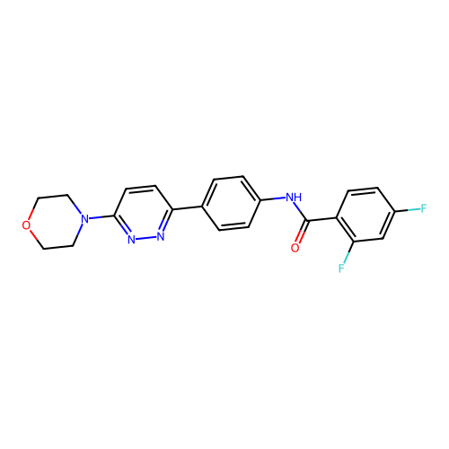2,4-difluoro-N-(4-(6-morpholinopyridazin-3-yl)phenyl)benzamide structure