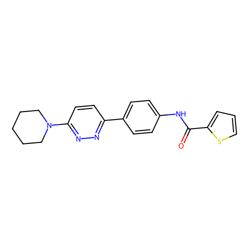 N-(4-(6-(piperidin-1-yl)pyridazin-3-yl)phenyl)thiophene-2-carboxamide structure