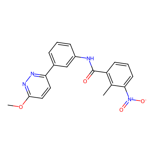 N-[3-(6-methoxypyridazin-3-yl)phenyl]-2-methyl-3-nitrobenzamide structure