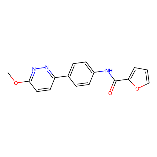 N-(4-(6-methoxypyridazin-3-yl)phenyl)furan-2-carboxamide structure