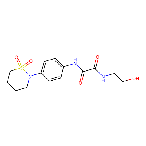 N1-(4-(1,1-dioxido-1,2-thiazinan-2-yl)phenyl)-N2-(2-hydroxyethyl)oxalamide structure