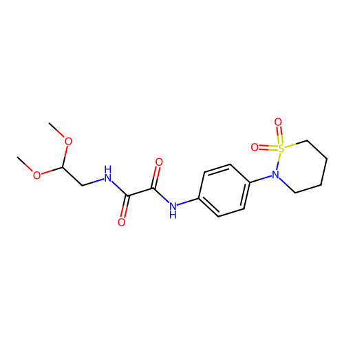 N-(2,2-dimethoxyethyl)-N'-[4-(1,1-dioxothiazinan-2-yl)phenyl]oxamide structure