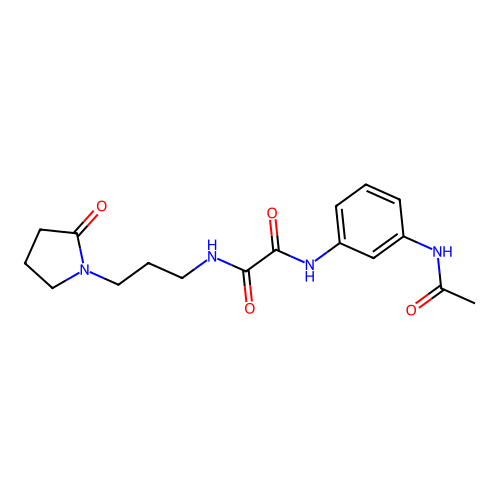 N'-(3-acetamidophenyl)-N-[3-(2-oxopyrrolidin-1-yl)propyl]oxamide structure