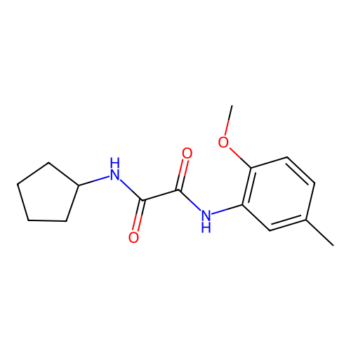 N-cyclopentyl-N'-(2-methoxy-5-methylphenyl)oxamide structure