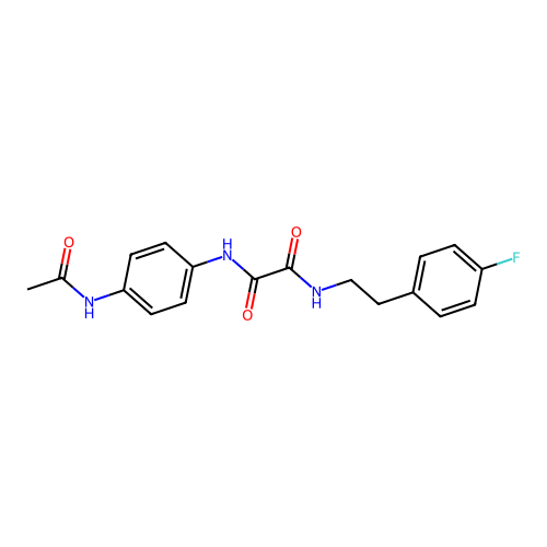 N1-(4-acetamidophenyl)-N2-(4-fluorophenethyl)oxalamide structure