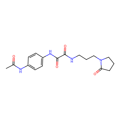 N'-(4-acetamidophenyl)-N-[3-(2-oxopyrrolidin-1-yl)propyl]oxamide structure