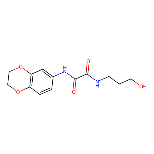 N1-(2,3-dihydrobenzo[b][1,4]dioxin-6-yl)-N2-(3-hydroxypropyl)oxalamide structure