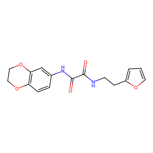 N'-(2,3-dihydro-1,4-benzodioxin-6-yl)-N-[2-(furan-2-yl)ethyl]oxamide structure