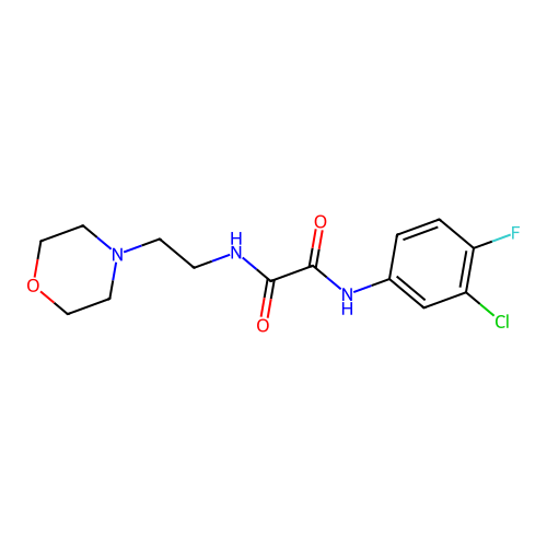 N1-(3-chloro-4-fluorophenyl)-N2-(2-morpholinoethyl)oxalamide structure