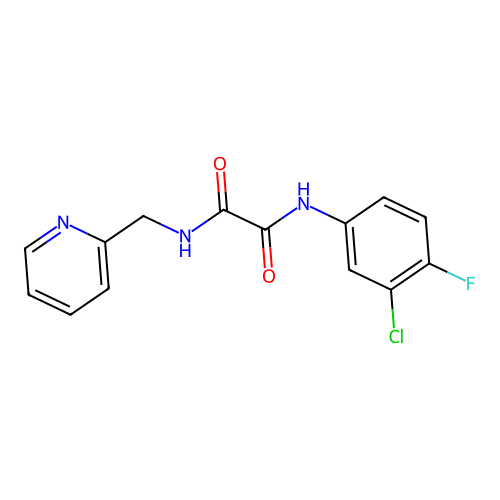 N'-(3-chloro-4-fluorophenyl)-N-(pyridin-2-ylmethyl)oxamide structure
