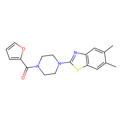 (4-(5,6-Dimethylbenzo[d]thiazol-2-yl)piperazin-1-yl)(furan-2-yl)methanone structure