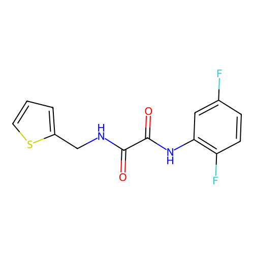 N1-(2,5-difluorophenyl)-N2-(thiophen-2-ylmethyl)oxalamide structure