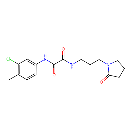 N'-(3-chloro-4-methylphenyl)-N-[3-(2-oxopyrrolidin-1-yl)propyl]oxamide structure