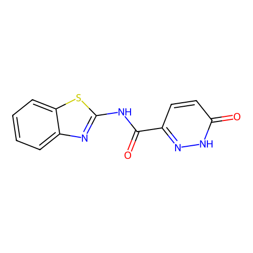 N-(1,3-benzothiazol-2-yl)-6-oxo-1H-pyridazine-3-carboxamide structure