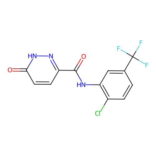 N-[2-chloro-5-(trifluoromethyl)phenyl]-6-oxo-1H-pyridazine-3-carboxamide structure