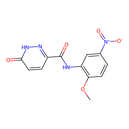 N-(2-methoxy-5-nitrophenyl)-6-oxo-1,6-dihydropyridazine-3-carboxamide structure