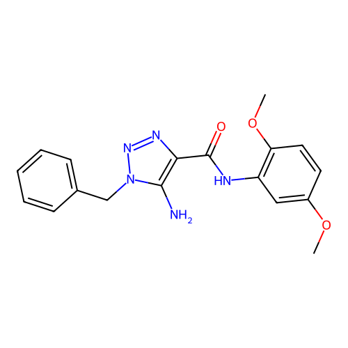 5-amino-1-benzyl-N-(2,5-dimethoxyphenyl)-1H-1,2,3-triazole-4-carboxamide structure