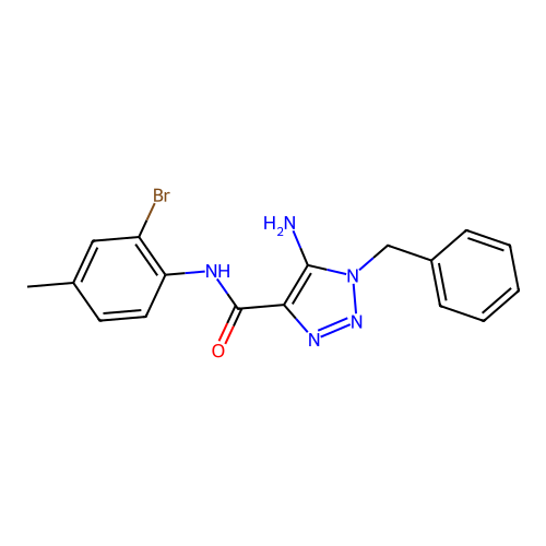 5-amino-1-benzyl-N-(2-bromo-4-methylphenyl)-1H-1,2,3-triazole-4-carboxamide structure
