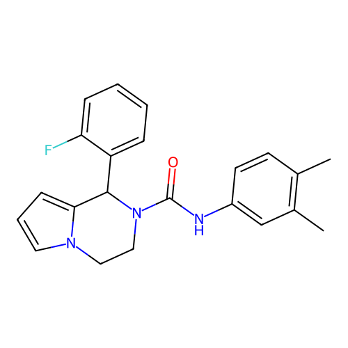 N-(3,4-dimethylphenyl)-1-(2-fluorophenyl)-1H,2H,3H,4H-pyrrolo[1,2-a]pyrazine-2-carboxamide structure