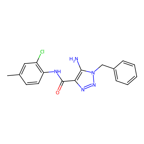 5-amino-1-benzyl-N-(2-chloro-4-methylphenyl)-1H-1,2,3-triazole-4-carboxamide structure