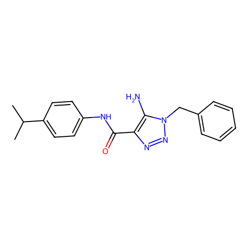 5-amino-1-benzyl-N-(4-isopropylphenyl)-1H-1,2,3-triazole-4-carboxamide structure