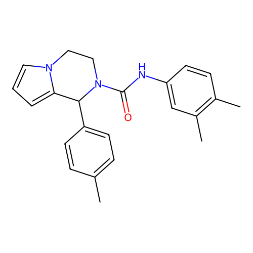 N-(3,4-dimethylphenyl)-1-(4-methylphenyl)-1H,2H,3H,4H-pyrrolo[1,2-a]pyrazine-2-carboxamide structure