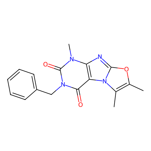 3-benzyl-1,6,7-trimethyloxazolo[2,3-f]purine-2,4(1H,3H)-dione structure