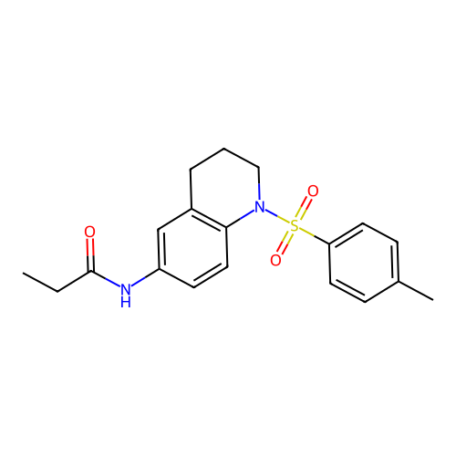 N-(1-tosyl-1,2,3,4-tetrahydroquinolin-6-yl)propionamide structure