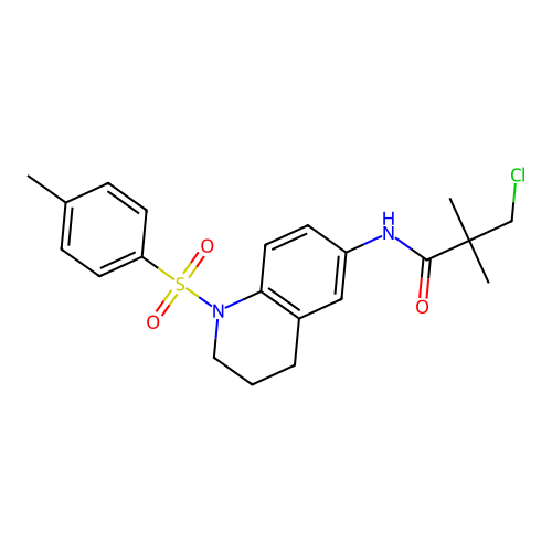 3-chloro-2,2-dimethyl-N-(1-tosyl-1,2,3,4-tetrahydroquinolin-6-yl)propanamide structure