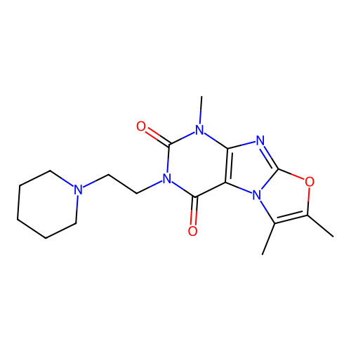 1,6,7-trimethyl-3-(2-(piperidin-1-yl)ethyl)oxazolo[2,3-f]purine-2,4(1H,3H)-dione structure