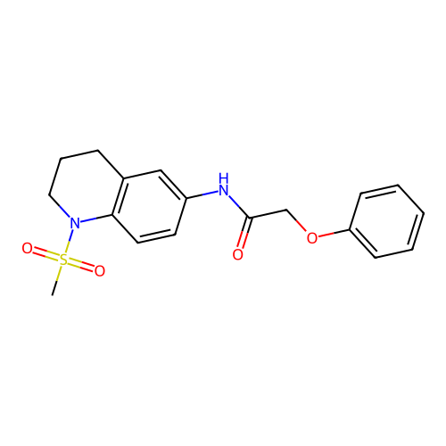 N-(1-methylsulfonyl-3,4-dihydro-2H-quinolin-6-yl)-2-phenoxyacetamide structure