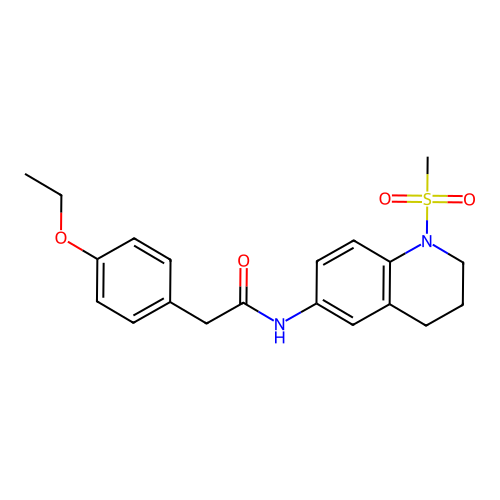 2-(4-ethoxyphenyl)-N-(1-methylsulfonyl-3,4-dihydro-2H-quinolin-6-yl)acetamide structure